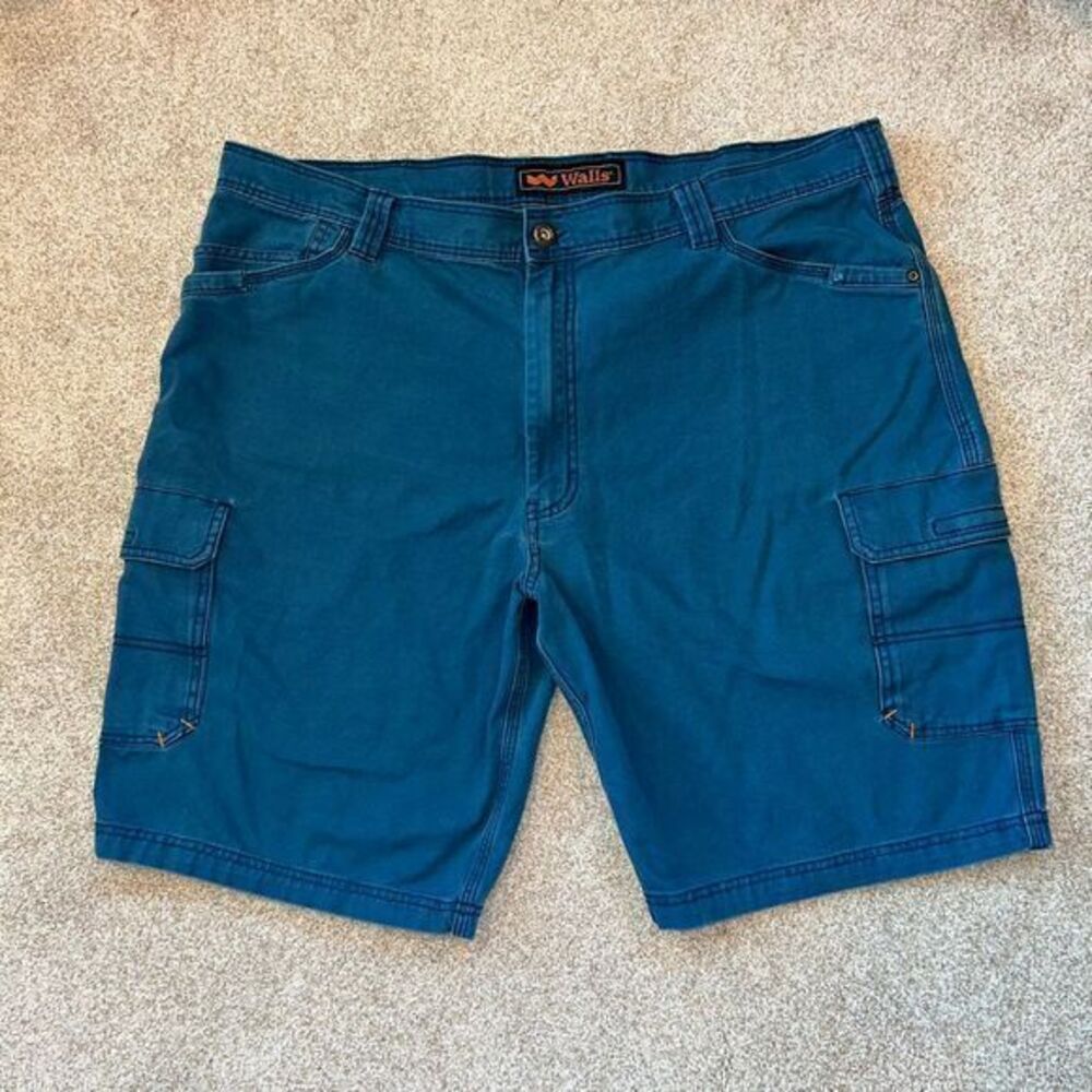 Walls Men's Cargo Utility‎ Work Shorts Washed Majolica Blue Size 42